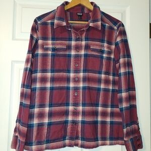Patagonia Fjord Flannel Shirt Women's‎ Size 14 Plaid Organic Cotton